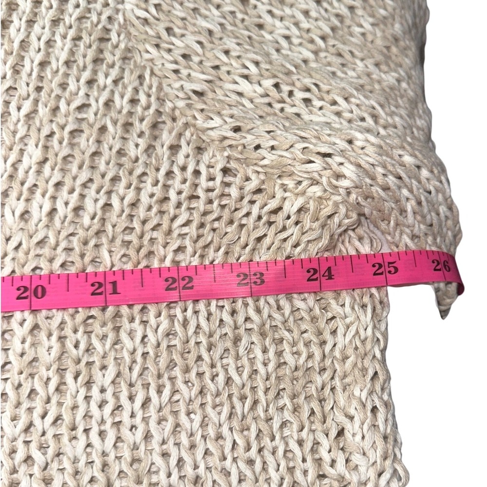 Eileen Fisher Organic Cotton Open Weave Marled Sweater Cream Beige Large S16TAP - Picture 5 of 10